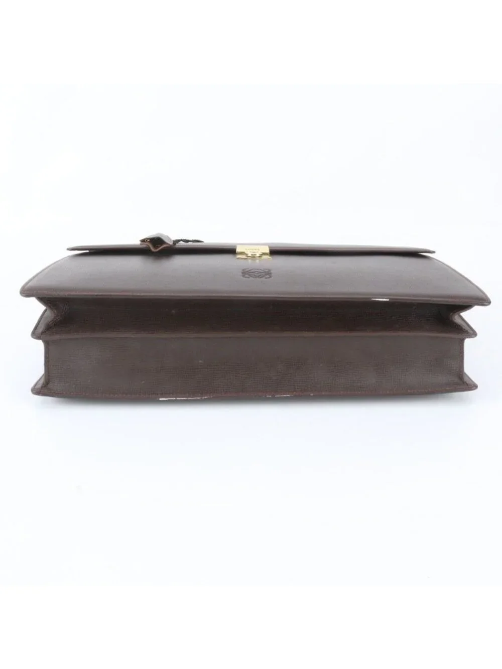 Loewe Anagram Leather Business Document Briefcase Tote Brown